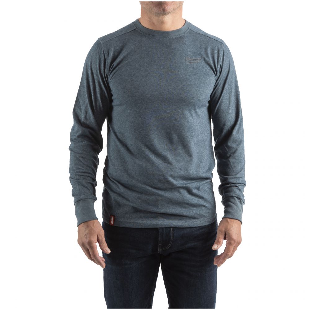 Hybrid-Langarm-Shirt blau 